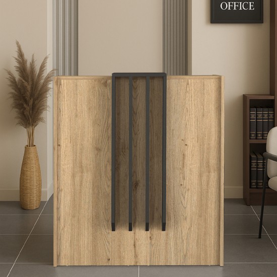 Γραφείο υποδοχής - reception Hola χρώμα sepet oak - ανθρακί 93,6x45,2x110,3εκ. Γραφείο υποδοχής - reception Hola χρώμα sepet oak - ανθρακί 93,6x45,2x110,3εκ.
