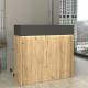 Γραφείο υποδοχής - reception Wilko με LED χρώμα sepet oak - ανθρακί 113,6x42x110εκ. Γραφείο υποδοχής - reception Wilko με LED χρώμα sepet oak - ανθρακί 113,6x42x110εκ.