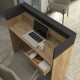 Γραφείο υποδοχής - reception Wilko με LED χρώμα sepet oak - ανθρακί 113,6x42x110εκ. Γραφείο υποδοχής - reception Wilko με LED χρώμα sepet oak - ανθρακί 113,6x42x110εκ.