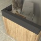 Γραφείο υποδοχής - reception Wilko με LED χρώμα sepet oak - ανθρακί 113,6x42x110εκ. Γραφείο υποδοχής - reception Wilko με LED χρώμα sepet oak - ανθρακί 113,6x42x110εκ.