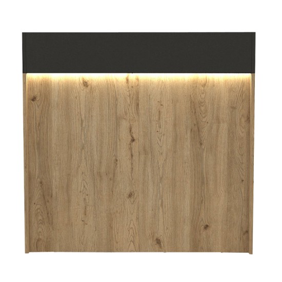 Γραφείο υποδοχής - reception Wilko με LED χρώμα sepet oak - ανθρακί 113,6x42x110εκ. Γραφείο υποδοχής - reception Wilko με LED χρώμα sepet oak - ανθρακί 113,6x42x110εκ.