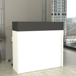 Γραφείο υποδοχής - reception Wilko  με LED χρώμα λευκό - ανθρακί 113,6x42x110εκ.