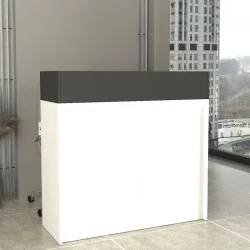 Γραφείο υποδοχής - reception Wilko  με LED χρώμα λευκό - ανθρακί 113,6x42x110εκ.