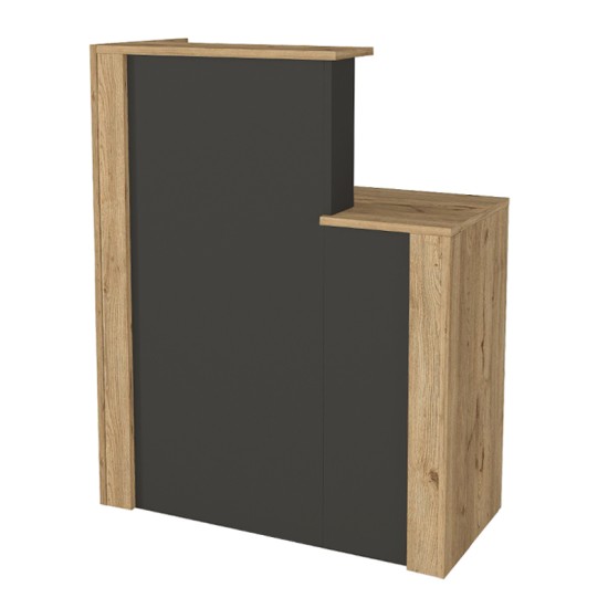 Γραφείο υποδοχής - reception Enter χρώμα sepet oak - ανθρακί 86,9x40x110,3εκ. Γραφείο υποδοχής - reception Enter χρώμα sepet oak - ανθρακί 86,9x40x110,3εκ.