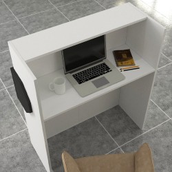 Γραφείο υποδοχής - reception Aloha  με LED χρώμα λευκό - ανθρακί 95,5x40x110,3εκ.