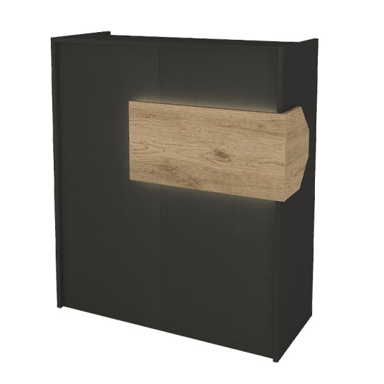 Γραφείο υποδοχής - reception Aloha με LED χρώμα ανθρακί - sepet oak 95,5x40x110,3εκ. Γραφείο υποδοχής - reception Aloha με LED χρώμα ανθρακί - sepet oak 95,5x40x110,3εκ.