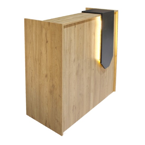 Γραφείο υποδοχής - reception Navita με LED χρώμα sepet oak - ανθρακί 113,6x42x111,8εκ. Γραφείο υποδοχής - reception Navita με LED χρώμα sepet oak - ανθρακί 113,6x42x111,8εκ.