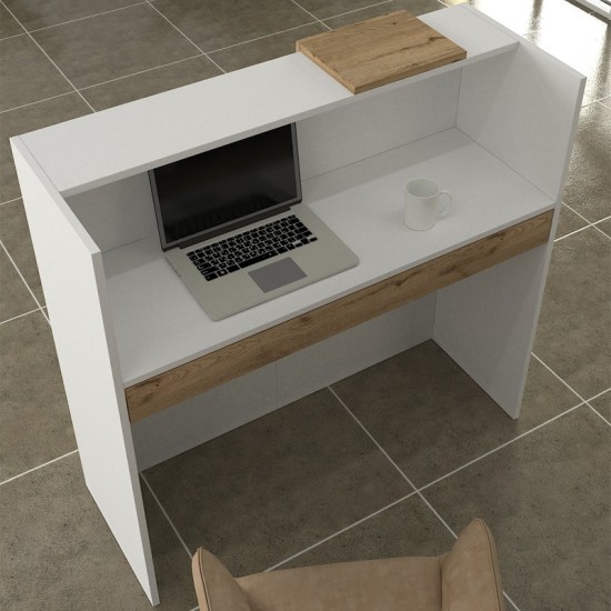 Γραφείο υποδοχής - reception Navita με LED χρώμα λευκό - sepet oak 113,6x42x111,8εκ. Γραφείο υποδοχής - reception Navita με LED χρώμα λευκό - sepet oak 113,6x42x111,8εκ.