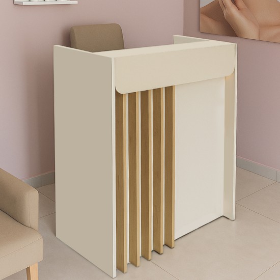 Γραφείο υποδοχής - reception Karibu  με LED χρώμα sandstone - sepet oak 90x40x100εκ.