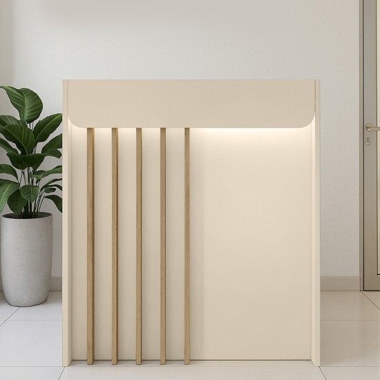 Γραφείο υποδοχής - reception Karibu  με LED χρώμα sandstone - sepet oak 90x40x100εκ.