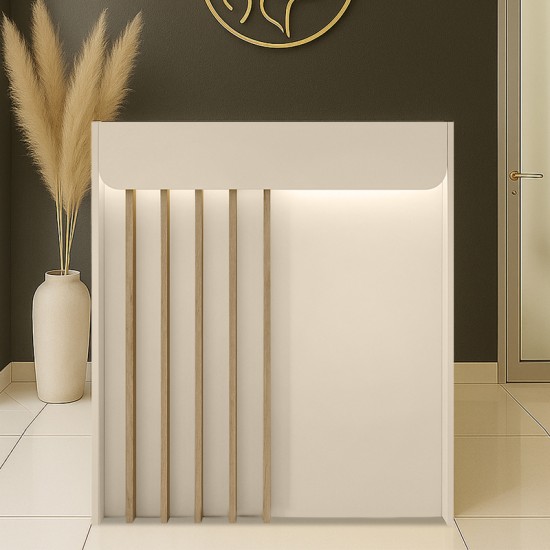 Γραφείο υποδοχής - reception Karibu  με LED χρώμα sandstone - sepet oak 90x40x100εκ.
