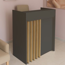 Γραφείο υποδοχής - reception Karibu  με LED χρώμα ανθρακί - sepet oak 90x40x100εκ.