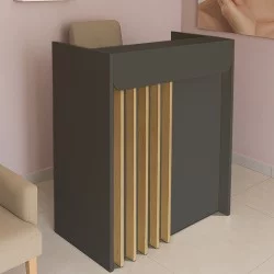 Γραφείο υποδοχής - reception Karibu  με LED χρώμα ανθρακί - sepet oak 90x40x100εκ.