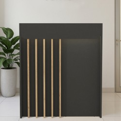 Γραφείο υποδοχής - reception Karibu  με LED χρώμα ανθρακί - sepet oak 90x40x100εκ.
