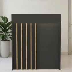 Γραφείο υποδοχής - reception Karibu  με LED χρώμα ανθρακί - sepet oak 90x40x100εκ.