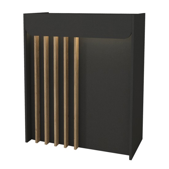 Γραφείο υποδοχής - reception Karibu  με LED χρώμα ανθρακί - sepet oak 90x40x100εκ.