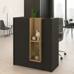 Γραφείο υποδοχής - reception Bonveno  χρώμα ανθρακί - sepet oak 90x43,2x110εκ.