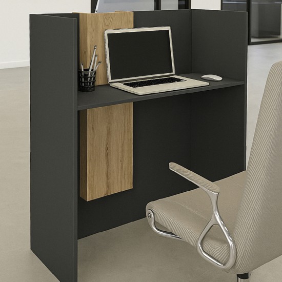 Γραφείο υποδοχής - reception Bonveno χρώμα ανθρακί - sepet oak 90x43,2x110εκ. Γραφείο υποδοχής - reception Bonveno χρώμα ανθρακί - sepet oak 90x43,2x110εκ.