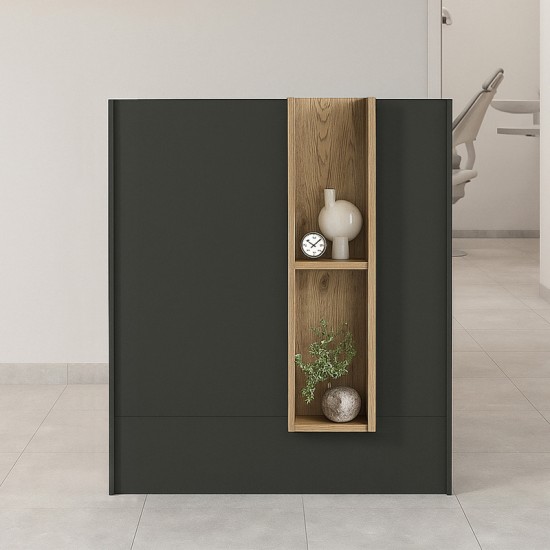 Γραφείο υποδοχής - reception Bonveno χρώμα ανθρακί - sepet oak 90x43,2x110εκ. Γραφείο υποδοχής - reception Bonveno χρώμα ανθρακί - sepet oak 90x43,2x110εκ.