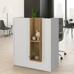 Γραφείο υποδοχής - reception Bonveno  χρώμα λευκό - sepet oak 90x43,2x110εκ.