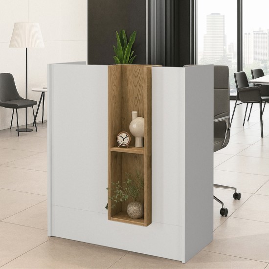 Γραφείο υποδοχής - reception Bonveno χρώμα λευκό - sepet oak 90x43,2x110εκ. Γραφείο υποδοχής - reception Bonveno χρώμα λευκό - sepet oak 90x43,2x110εκ.