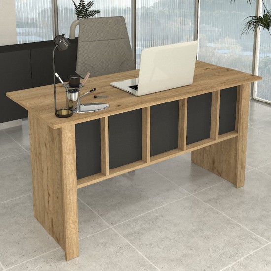 Γραφείο εργασίας Nika χρώμα sepet oak - ανθρακί 140x60x75εκ. Γραφείο εργασίας Nika χρώμα sepet oak - ανθρακί 140x60x75εκ.