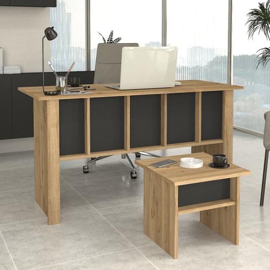 Γραφείο εργασίας Nika χρώμα sepet oak - ανθρακί 140x60x75εκ. Γραφείο εργασίας Nika χρώμα sepet oak - ανθρακί 140x60x75εκ.