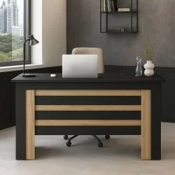 Γραφείο εργασίας Epito  χρώμα ανθρακί - sepet oak 140x59,6x76,8εκ.