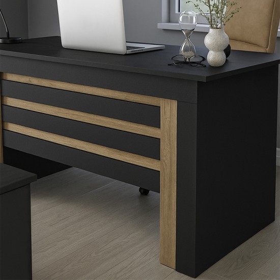 Γραφείο εργασίας Epito χρώμα ανθρακί - sepet oak 140x59,6x76,8εκ. Γραφείο εργασίας Epito χρώμα ανθρακί - sepet oak 140x59,6x76,8εκ.
