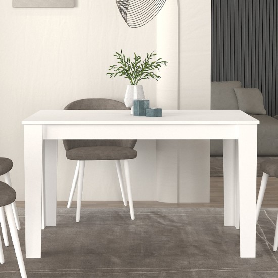 Τραπέζι Darlen  χρώμα λευκό 125x72x74εκ.
