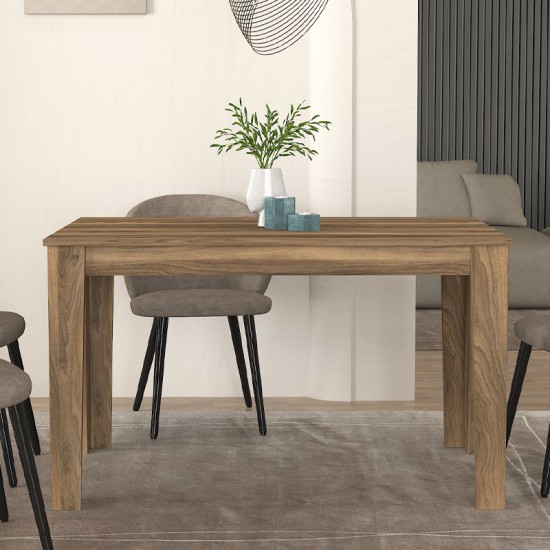 Τραπέζι Darlen  χρώμα καρυδί 125x72x74εκ.