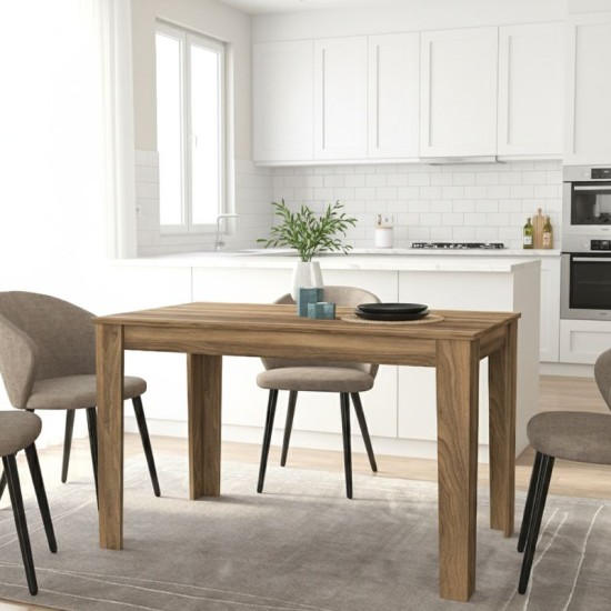 Τραπέζι Darlen  χρώμα καρυδί 125x72x74εκ.