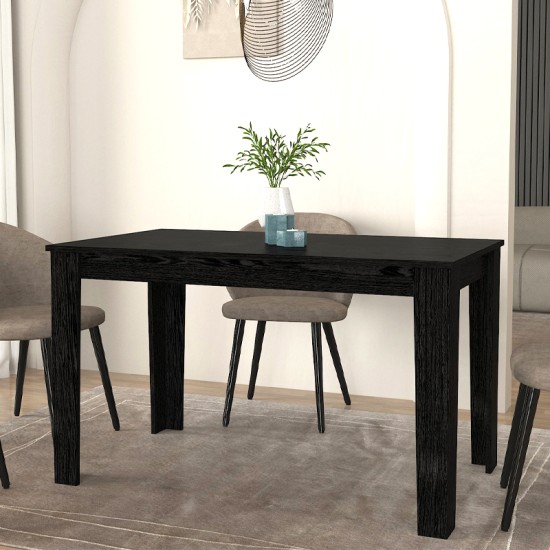 Τραπέζι Darlen  χρώμα sencron black 125x72x74εκ.