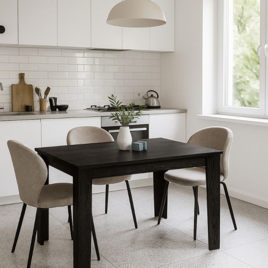 Τραπέζι Darlen  χρώμα sencron black 125x72x74εκ.