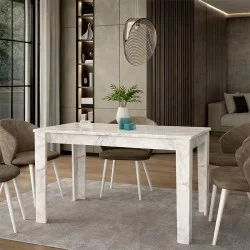 Τραπέζι Darlen  χρώμα λευκό εφέ μαρμάρου 125x72x74εκ.