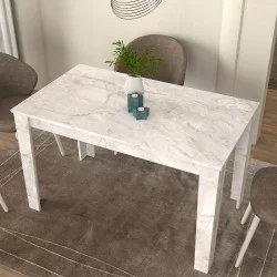 Τραπέζι Darlen  χρώμα λευκό εφέ μαρμάρου 125x72x74εκ.