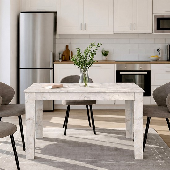 Τραπέζι Darlen  χρώμα λευκό εφέ μαρμάρου 125x72x74εκ.