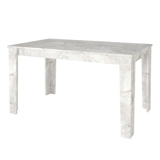 Τραπέζι Darlen  χρώμα λευκό εφέ μαρμάρου 125x72x74εκ.