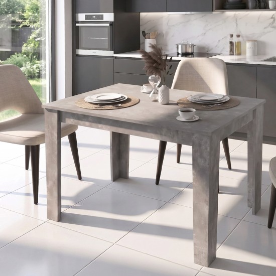 Τραπέζι Darlen  χρώμα γκρι σκυροδέματος 125x72x74εκ.