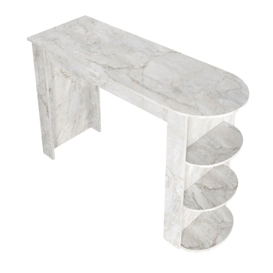 Τραπέζι μπαρ Vigne  χρώμα λευκό εφέ μαρμάρου 150x51,6x101,8εκ.