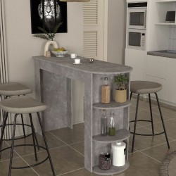 Τραπέζι μπαρ Vigne  χρώμα γκρι σκυροδέματος 150x51,6x101,8εκ.
