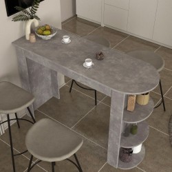 Τραπέζι μπαρ Vigne  χρώμα γκρι σκυροδέματος 150x51,6x101,8εκ.