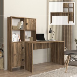 Γραφείο εργασίας Lesya  αναστρέψιμο χρώμα καρυδί 159,2x59,6x141,2εκ. Γραφείο εργασίας Lesya  αναστρέψιμο χρώμα καρυδί 159,2x59,6x141,2εκ.