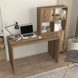 Γραφείο εργασίας Lesya  αναστρέψιμο χρώμα καρυδί 159,2x59,6x141,2εκ. Γραφείο εργασίας Lesya  αναστρέψιμο χρώμα καρυδί 159,2x59,6x141,2εκ.