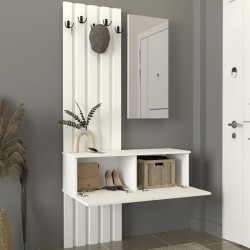 Έπιπλο εισόδου Kanso  χρώμα λευκό 100x35x196,7εκ.