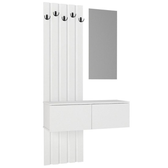 Έπιπλο εισόδου Kanso  χρώμα λευκό 100x35x196,7εκ.