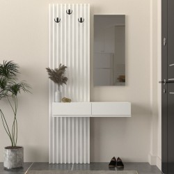 Έπιπλο εισόδου Elois  χρώμα λευκό 96,6x26,8x195,5εκ.