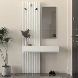 Έπιπλο εισόδου Elois  χρώμα λευκό 96,6x26,8x195,5εκ.