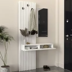 Έπιπλο εισόδου Elois  χρώμα λευκό 96,6x26,8x195,5εκ.