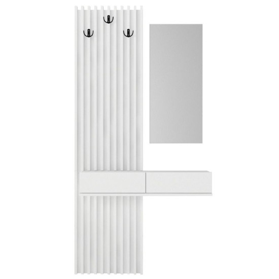 Έπιπλο εισόδου Elois  χρώμα λευκό 96,6x26,8x195,5εκ.